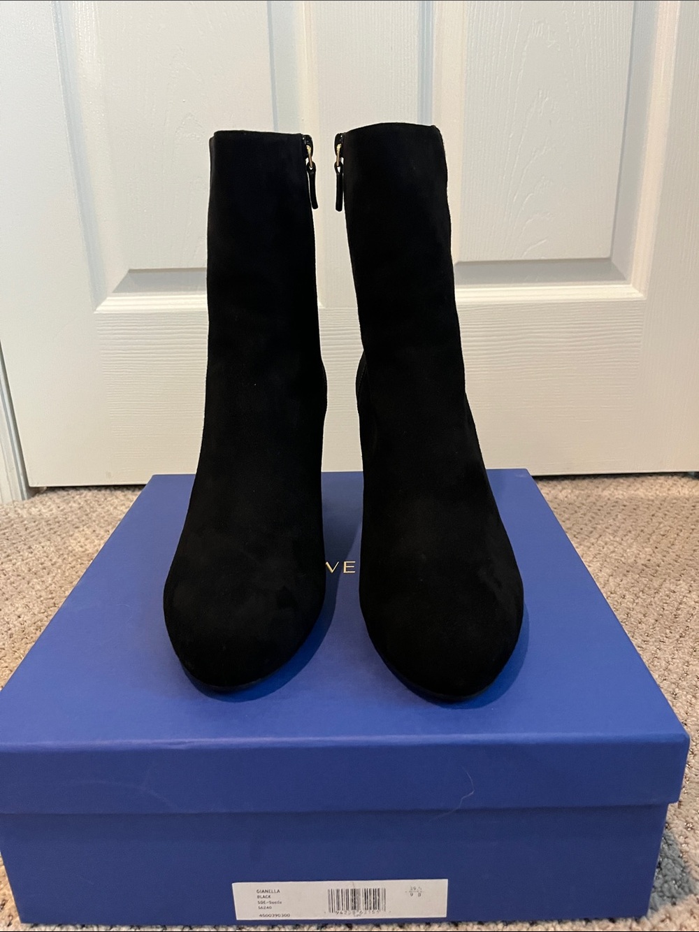 Stuart Weitzman Black Suede Ankle Booties